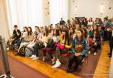 Recepción en el Palacio Consistorial a los alumnos del colegio Narval y los participantes en el intercambio internacional