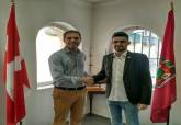 Firma de convenio de Ricardo Segado con el presidente de la JOSCT
