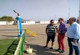 Visita de Ricardo Segado y Juan Pedro Torralba a los campos de ftbol de El Algar y Alumbres