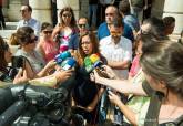Ana Beln Castejn hace declaraciones tras el minuto de silencio de repulsa por los atentados de Barcelona y de Cambrils