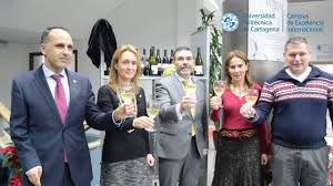 Brindis con el Alcalde con la dirección de ingeniería agronómica