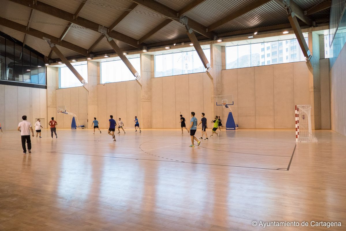 Prueba de la pista auxiliar del Palacio de Deportes