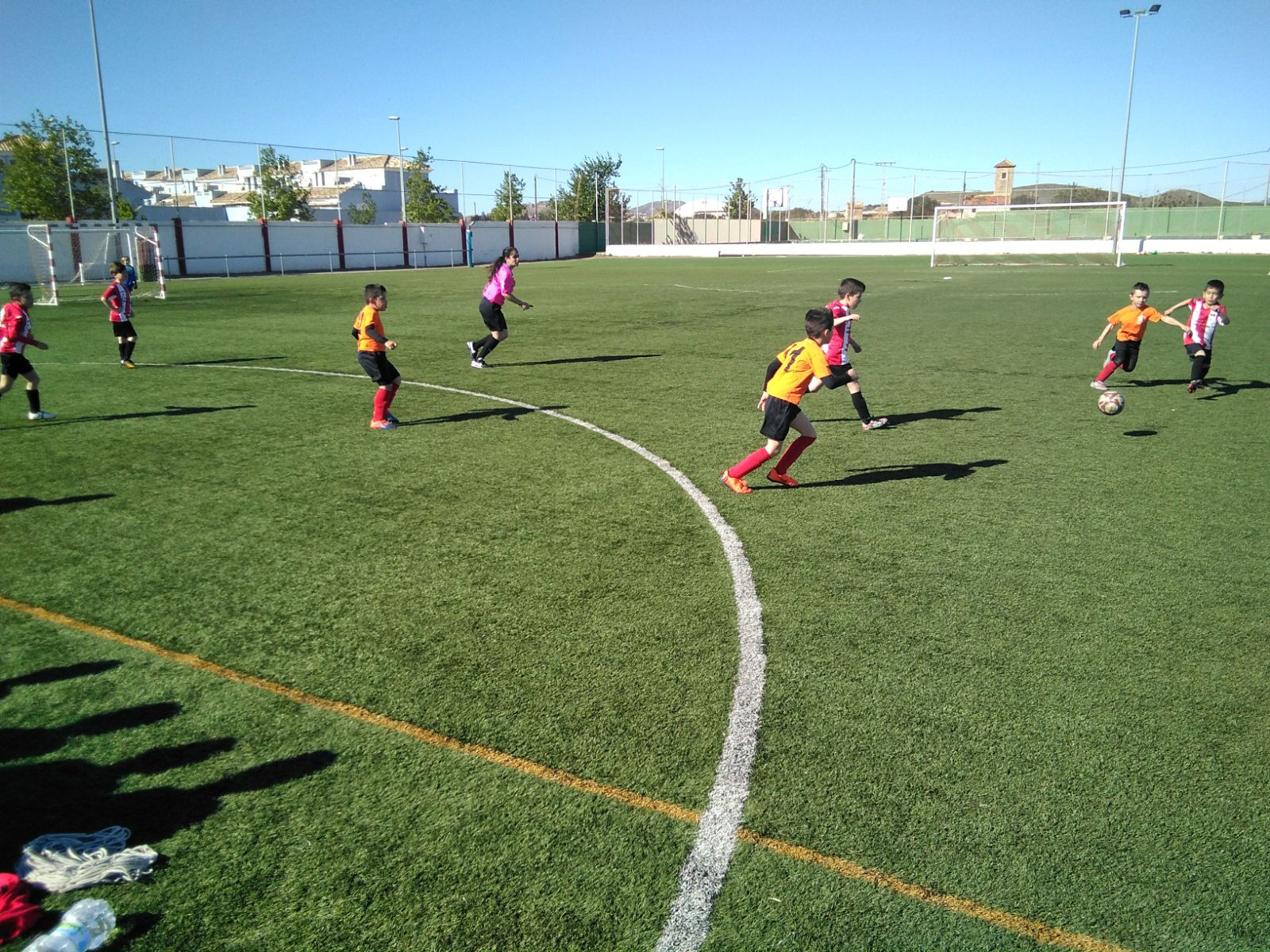 Encuentro del campeonato de liga de ftbol base de Cartagena