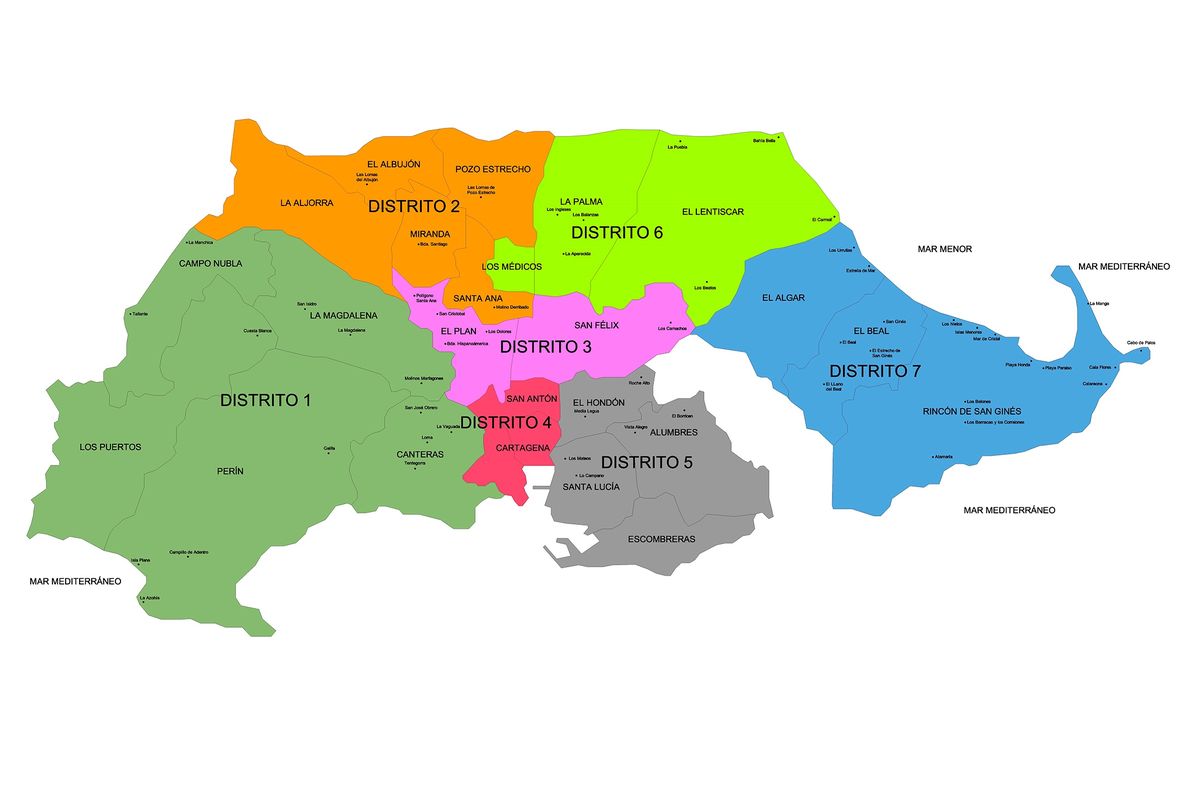 Mapa del término municipal de Cartagena