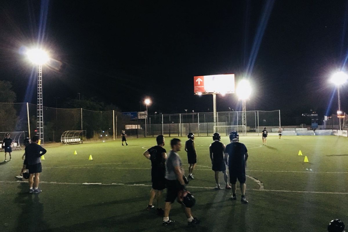 Entrenamiento del equipo de fútbol americano Cartagena Pretorianos