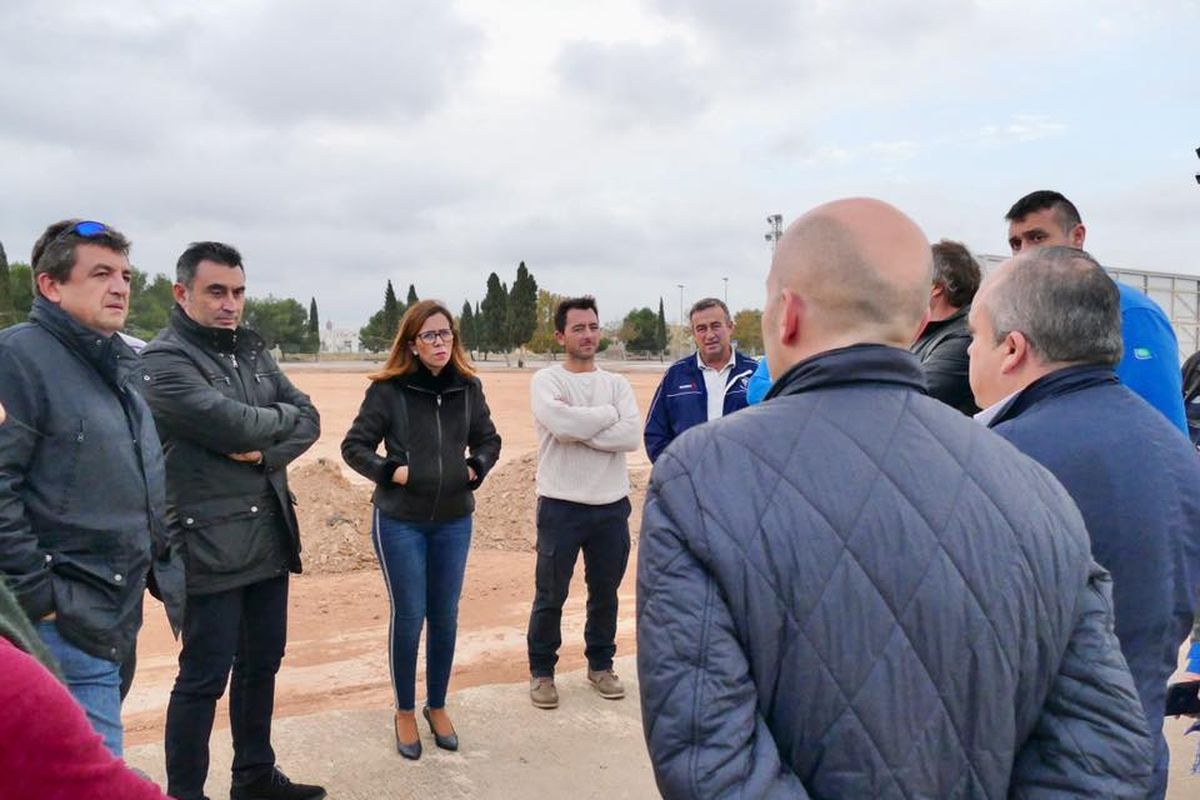 Visita a las obras del campo de fútbol de La Palma