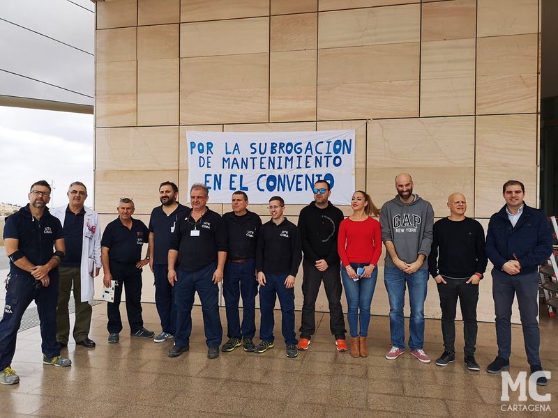 Apoyo a las reivindicaciones de los trabajadores de mantenimiento del hospital Santa Luca. MC Cartagena