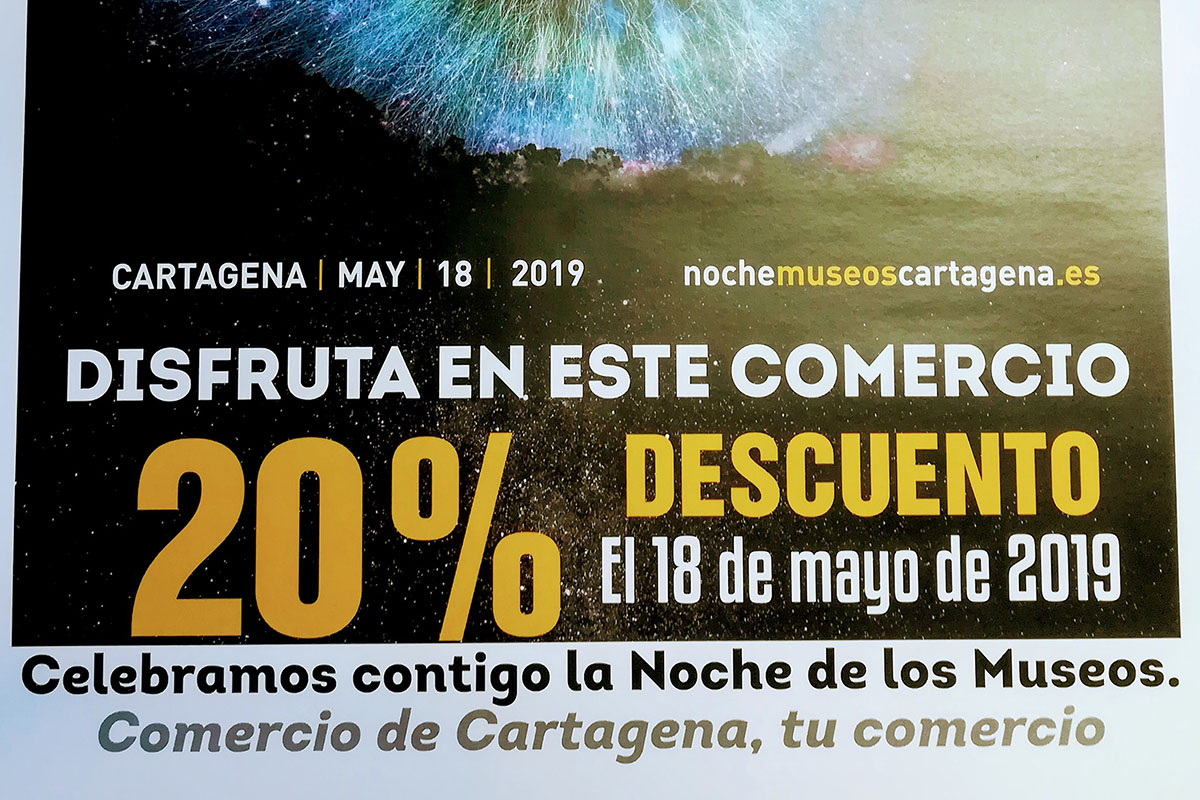 Descuento en comercios Cartagena en la Noche de los Museos