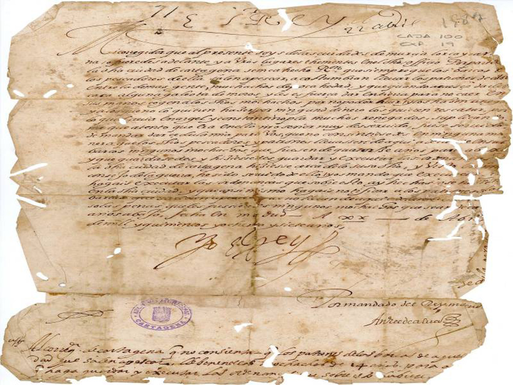 Carta de Felipe II, documento del Archivo Municipal