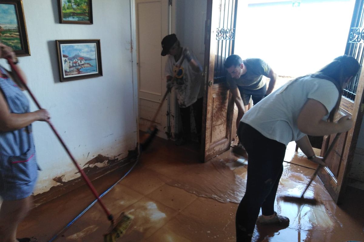 Voluntarios colaborando en Los Nietos