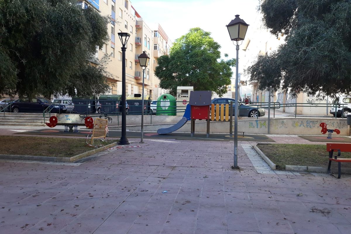 Luminarias LED de la Plaza Ciudad de Mula