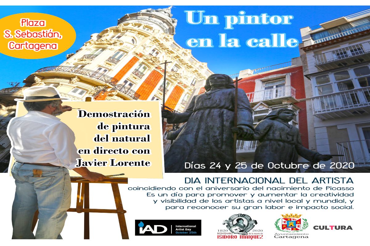 Cartagena celebra el Da del Artista con la iniciativa Un pintor en la calle