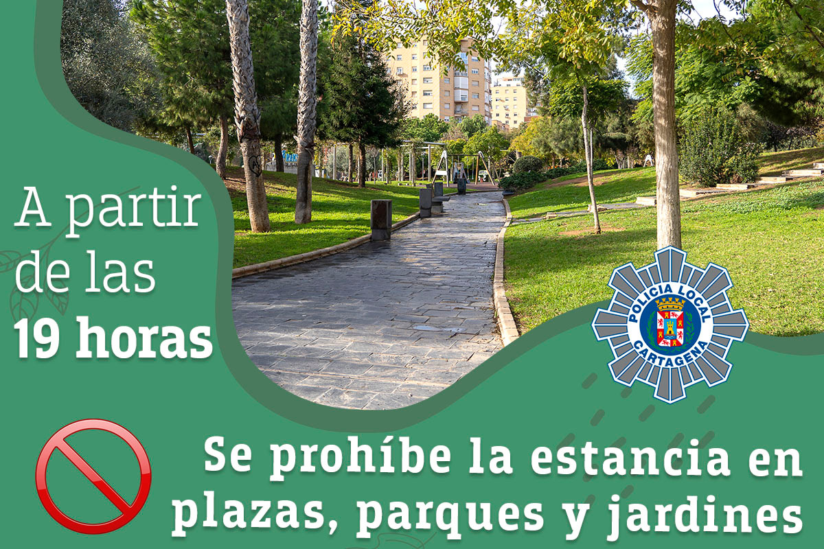 La Polica Local recuerda la prohibicin de permanecer en parques, jardines y plazas a partir de las siete de la tarde