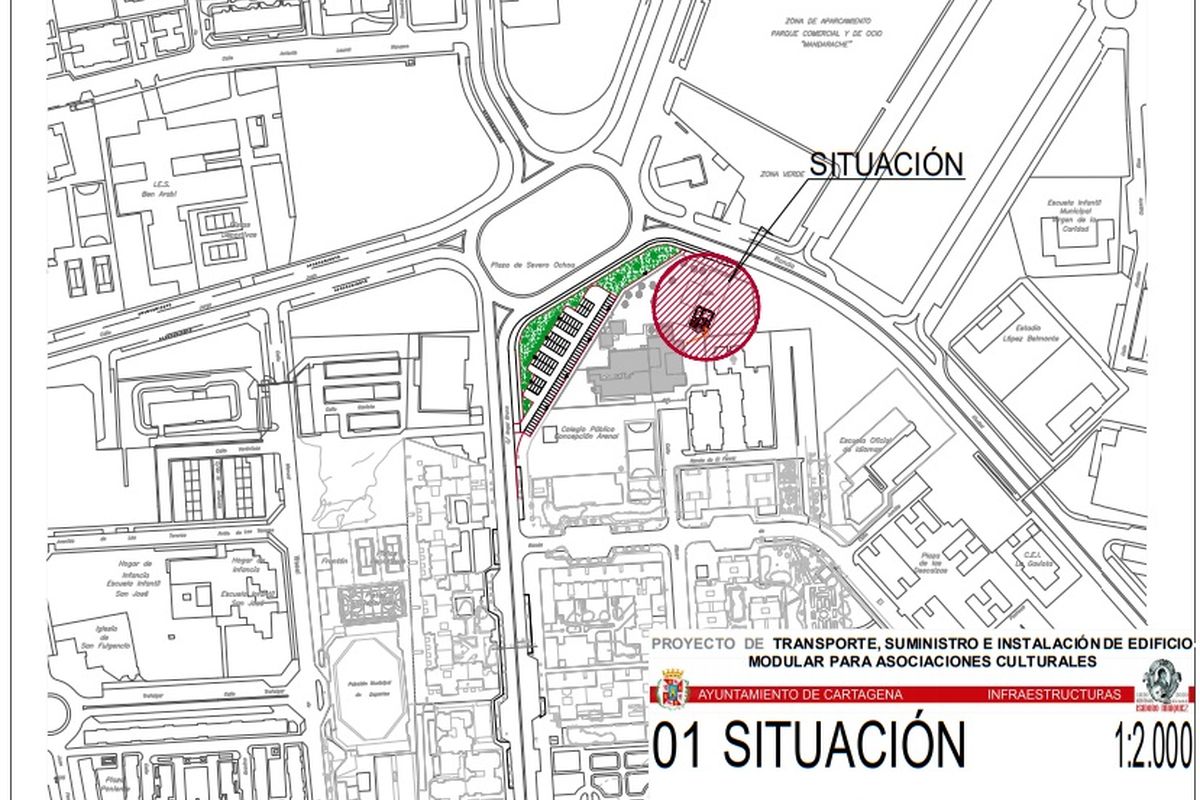 Planos de ubicaci�n y de las nuevas aulas de la Uni�n Musical Cartagonova