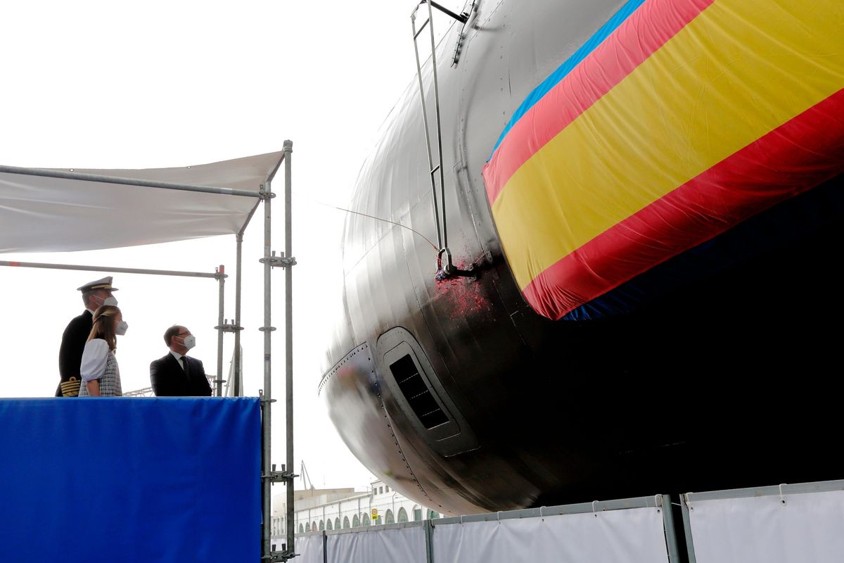 Acto de puesta a flote del submarino S-81 en Navantia por la Familia Real