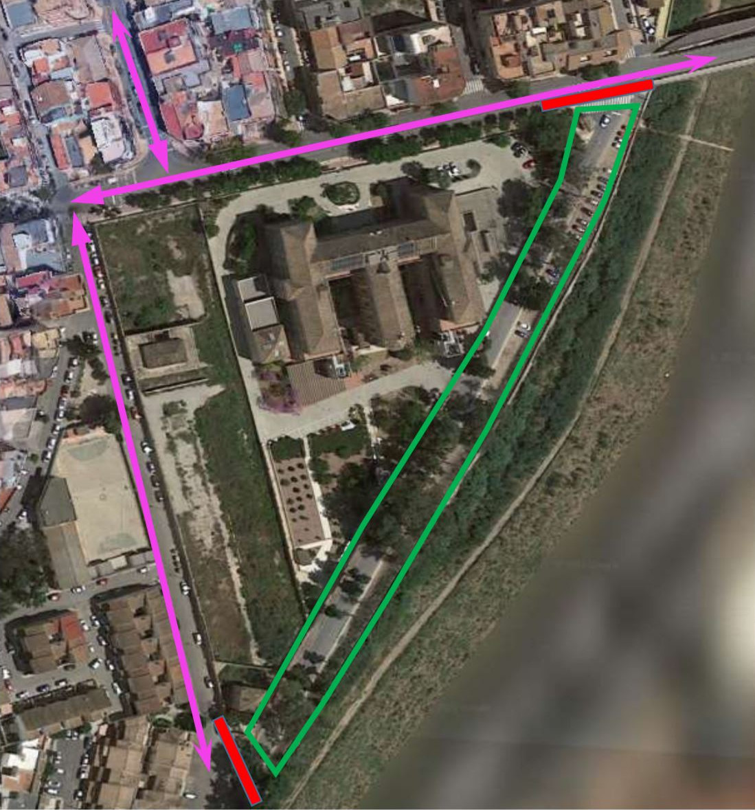 Plano del corte de trfico en la carretera de La Algameca