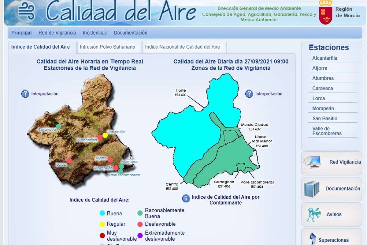 Desactivado el nivel 1 preventivo por la disminucin de los niveles de polvo en suspensin