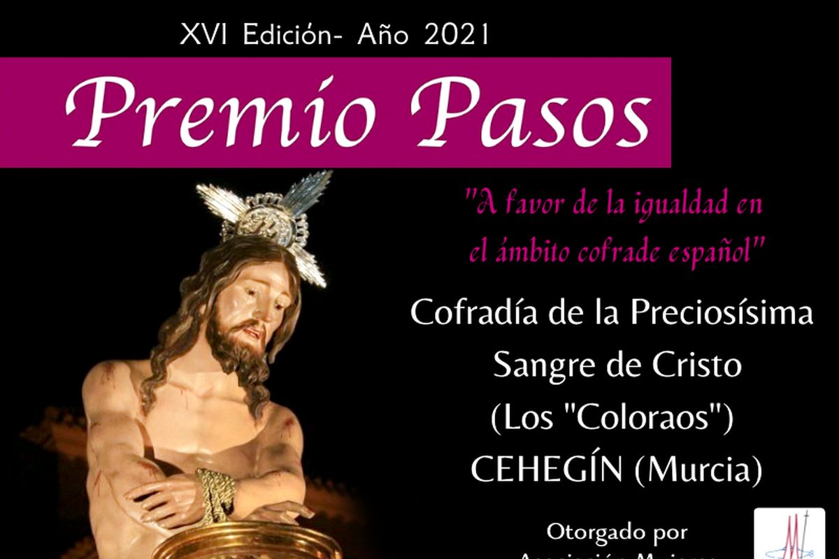 La Cofradía de la Preciosísima Sangre de Cristo, de Cehegín, recibirá este sábado en Cartagena el 'Premio PASOS' 2021