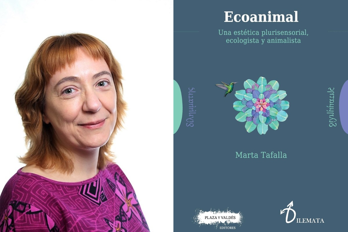 Marta Tafalla y la portada de su libro