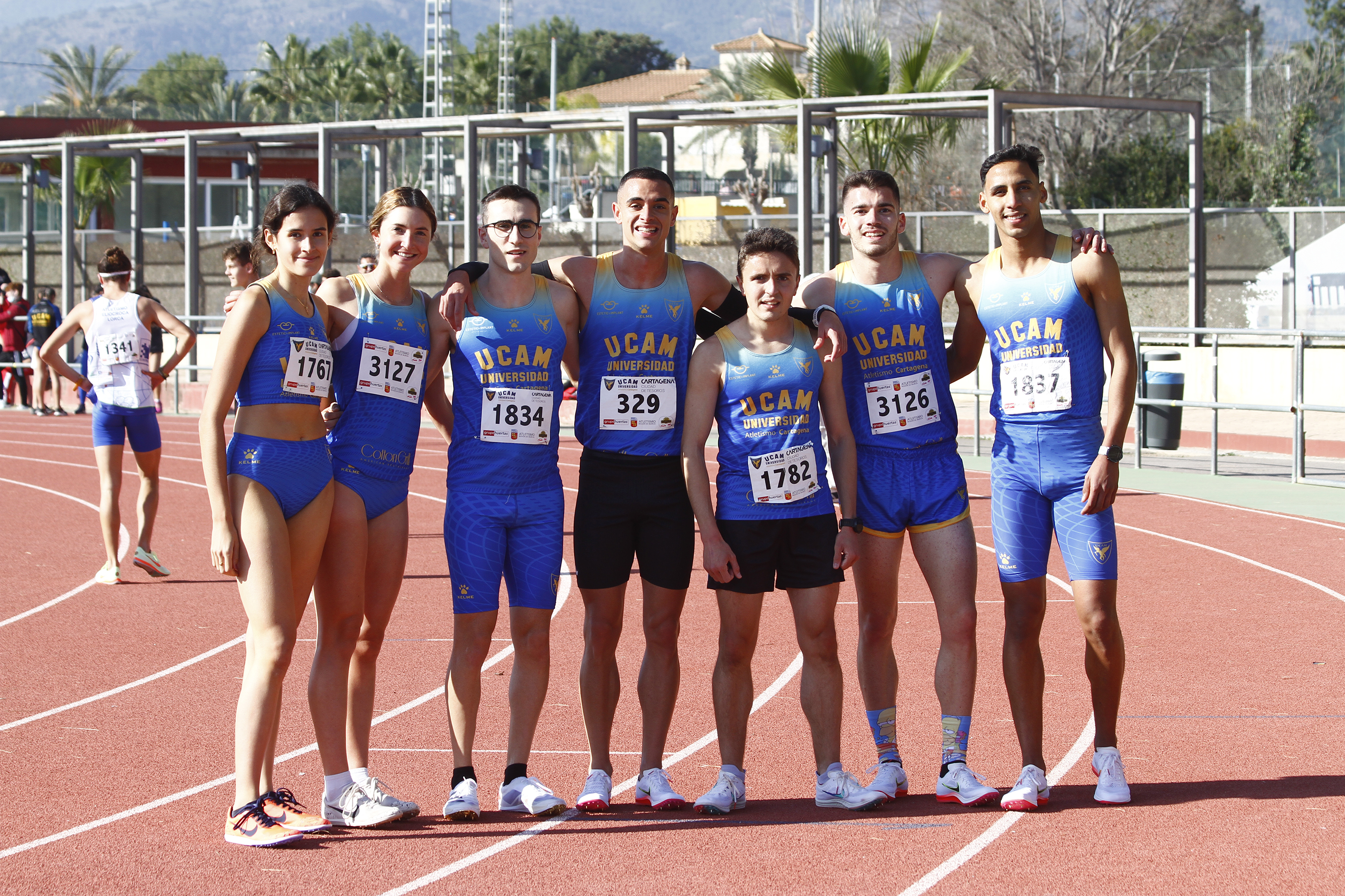 Deportistas del UCAM Atletismo Cartagena en las pruebas celebradas en Alhama de Murcia