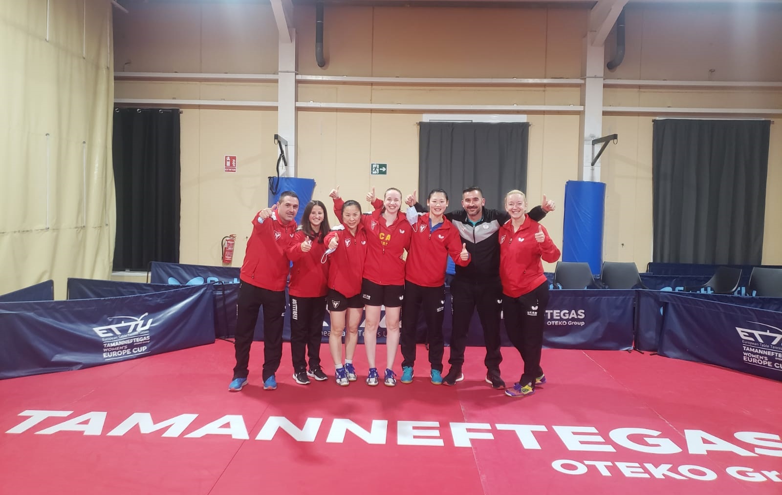 El UCAM Cartagena tras el partido de Cuartos de Final de la Europe Cup Women contra el Tecnigen Linares