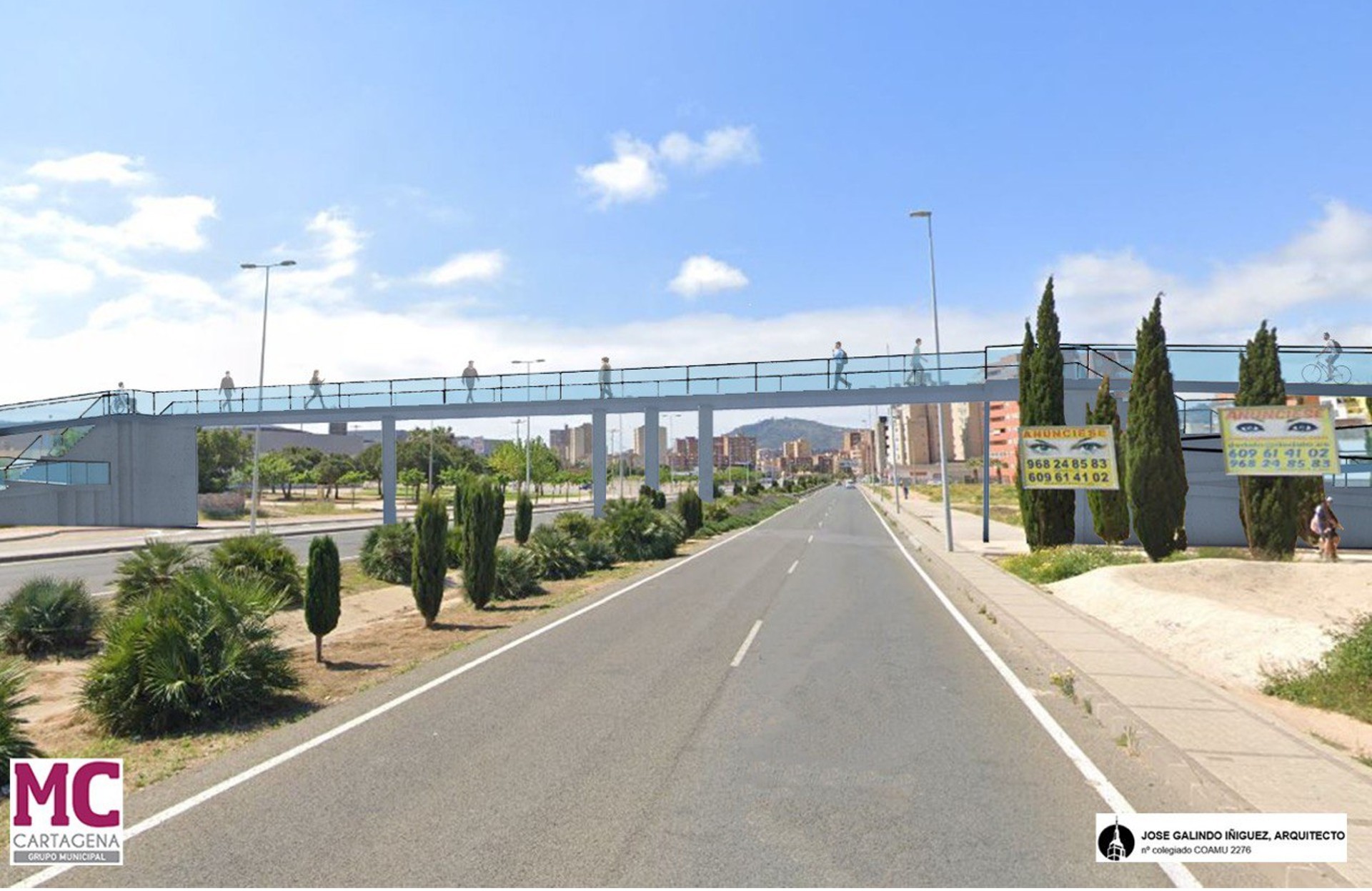 MC Cartagena propone una senda peatonal para solventar los problemas de seguridad vial en la Avenida Víctor Beltrí