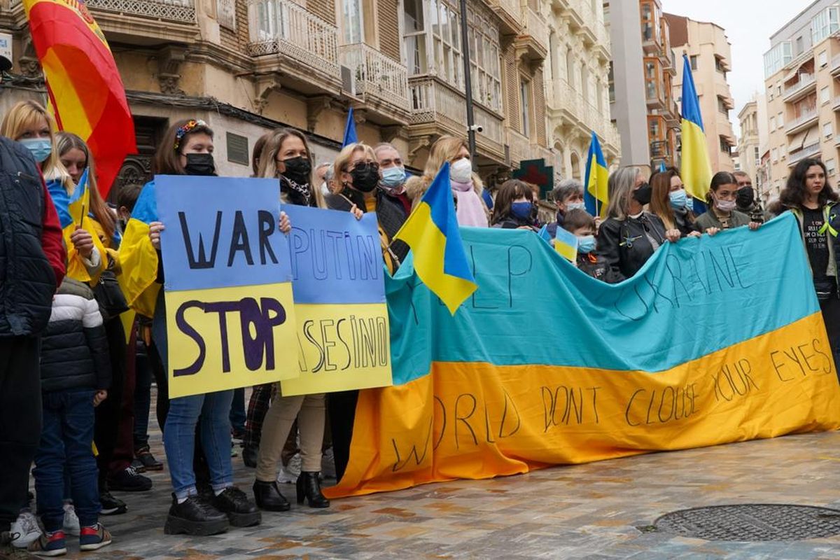 Manifestacin de apoyo a los refugiados de la guerra de Ucrania