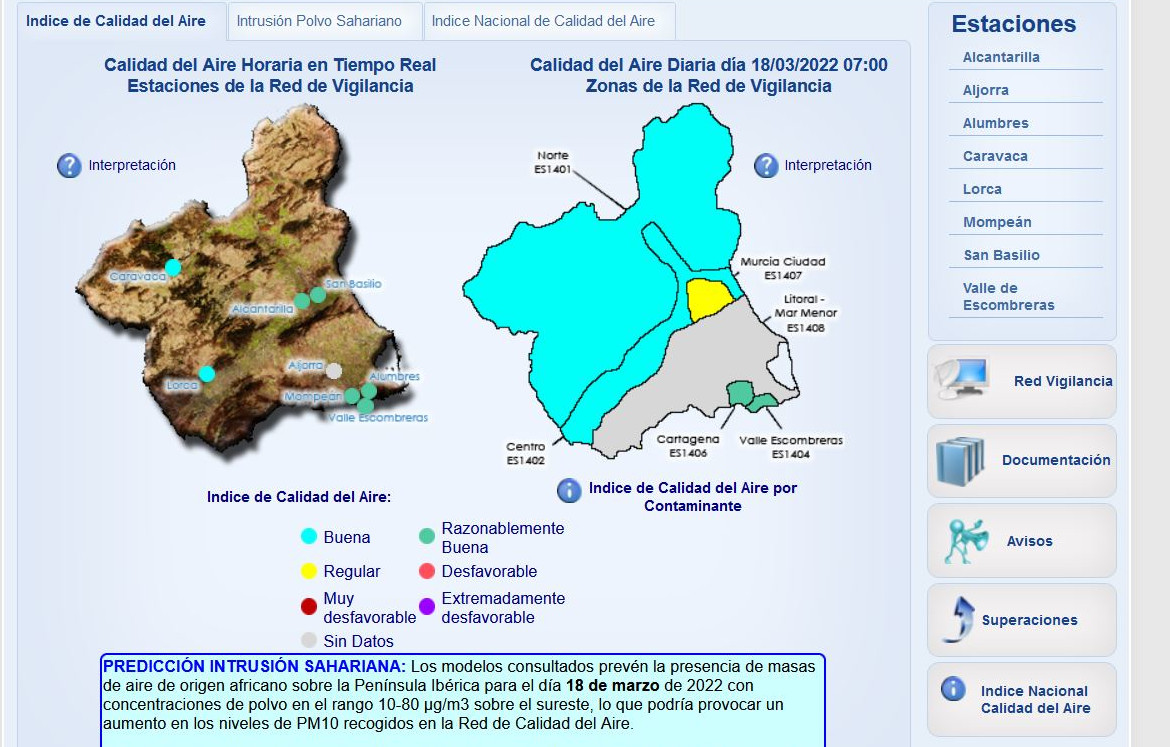 Red de Vigilancia de la Calidad del Aire Regin de Murcia