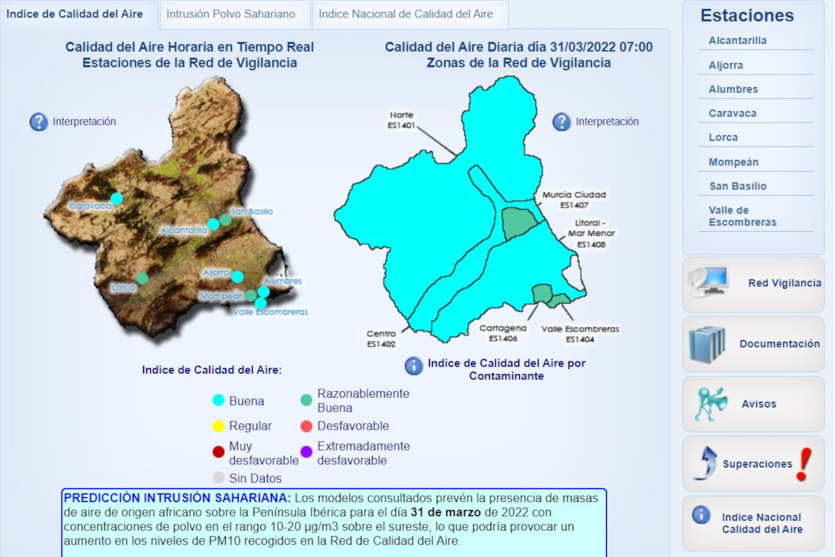 Red de Vigilancia de la Calidad del Aire Regin de Murcia