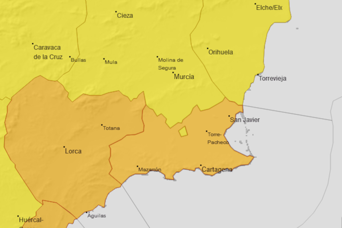 Nivel Naranja de aviso por lluvias y tormentas en la Regin 