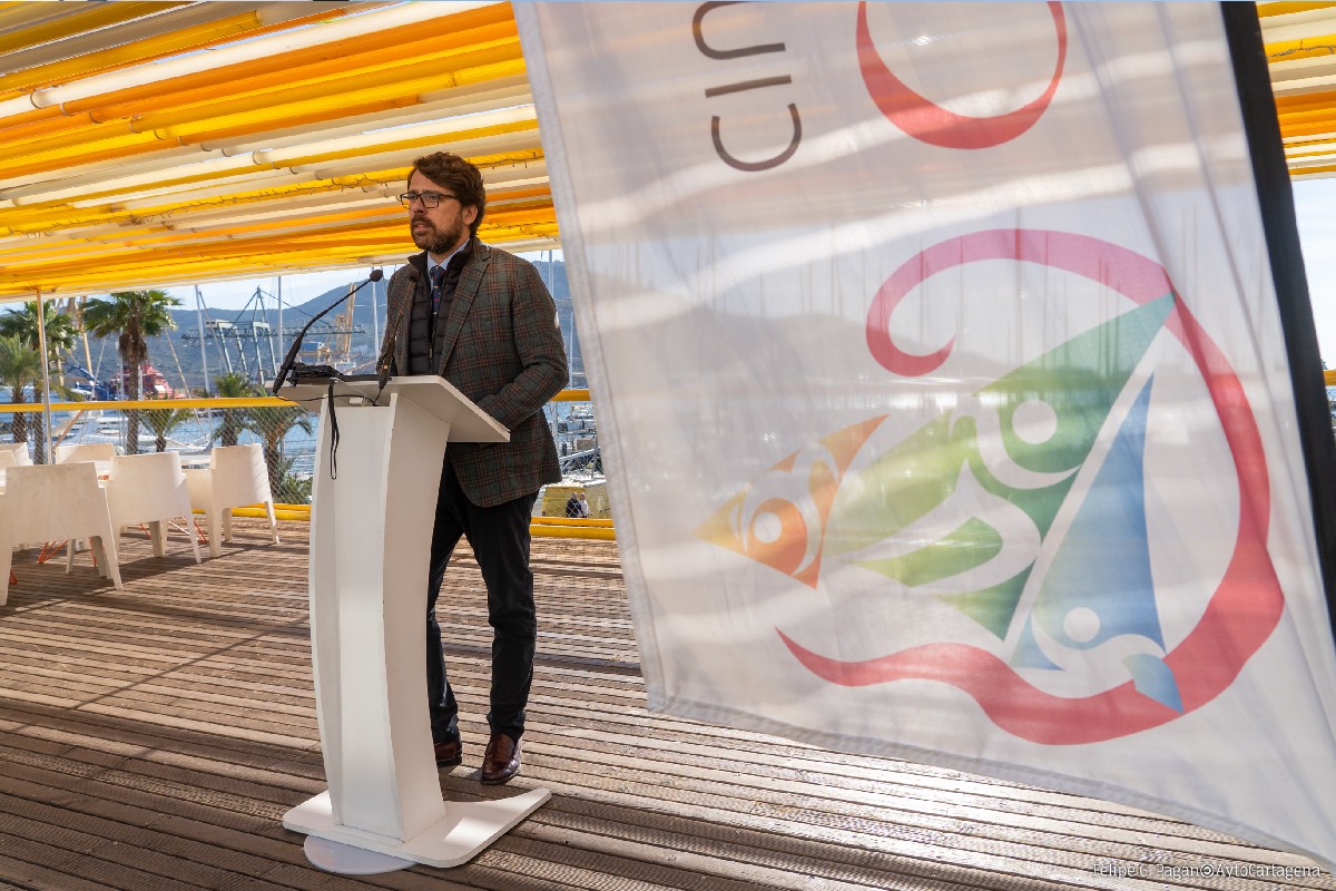 El concejal de Deportes, lvaro Valds, en la presentacin del balance de Cartagena Ciudad Europea del Deporte