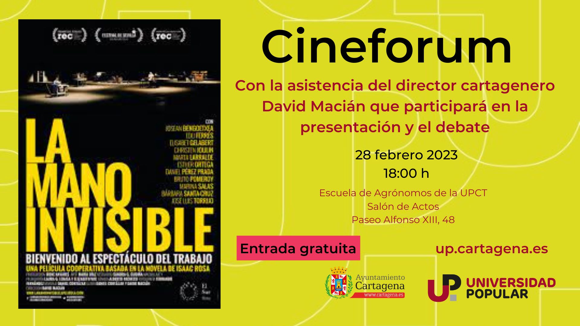 El Cineforum de la Universidad Popular proyecta La mano invisible