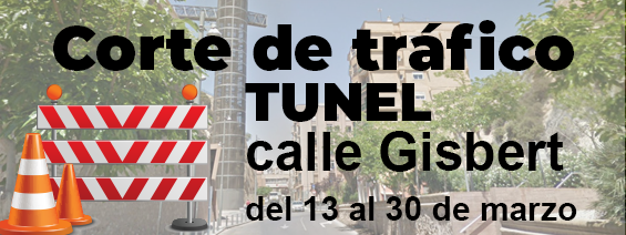 Corte de trfico el tnel de la calle Gisbert 