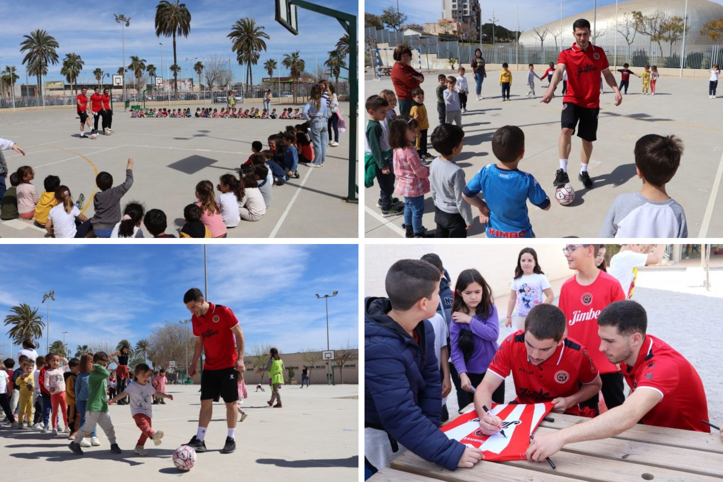 Alrededor de 300 escolares del CEIP Atalaya se acercan al fútbol sala con el Jimbee Cartagena a través del Programa ADE