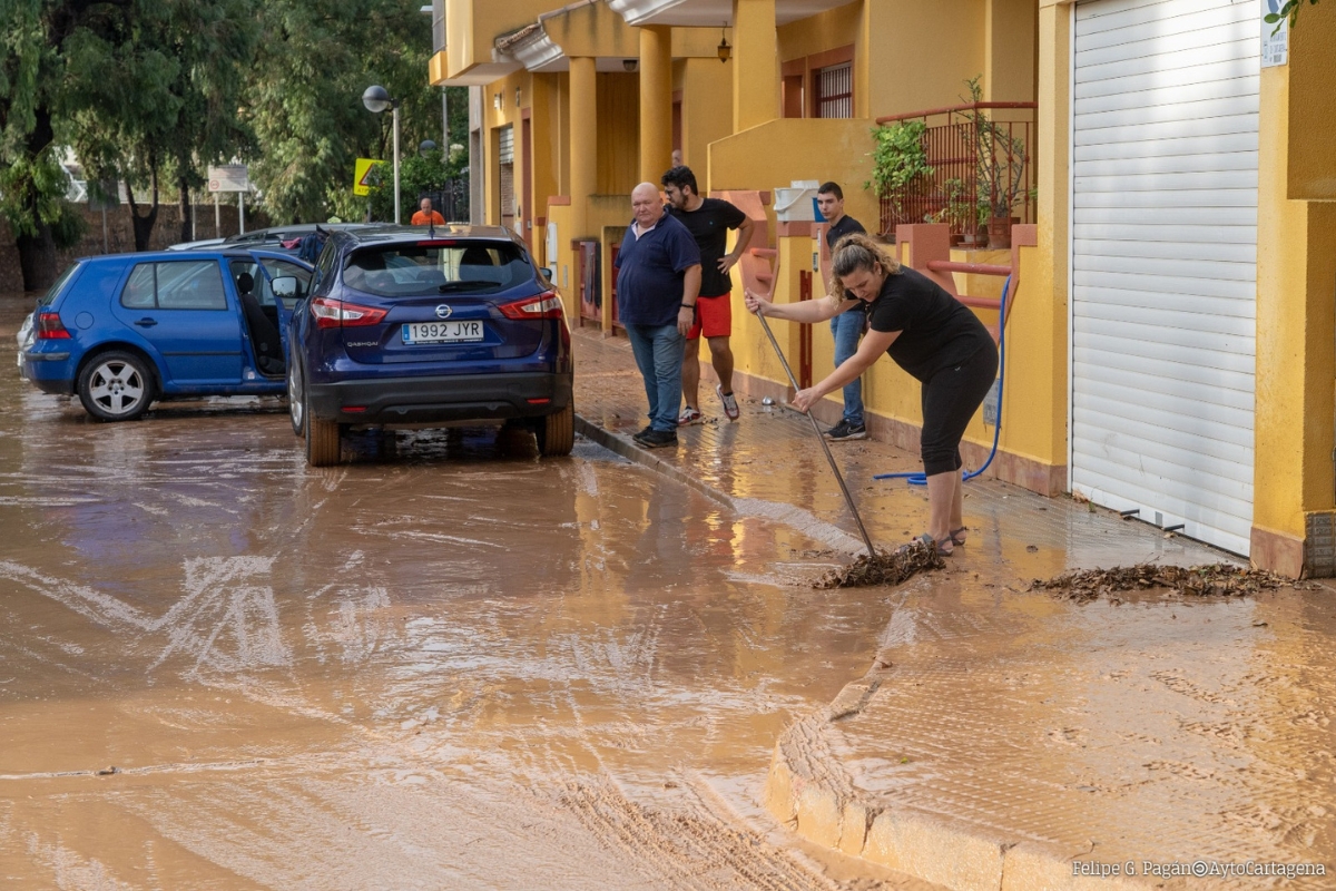 Imagen de archivo de arrastres de agua en Cartagena.