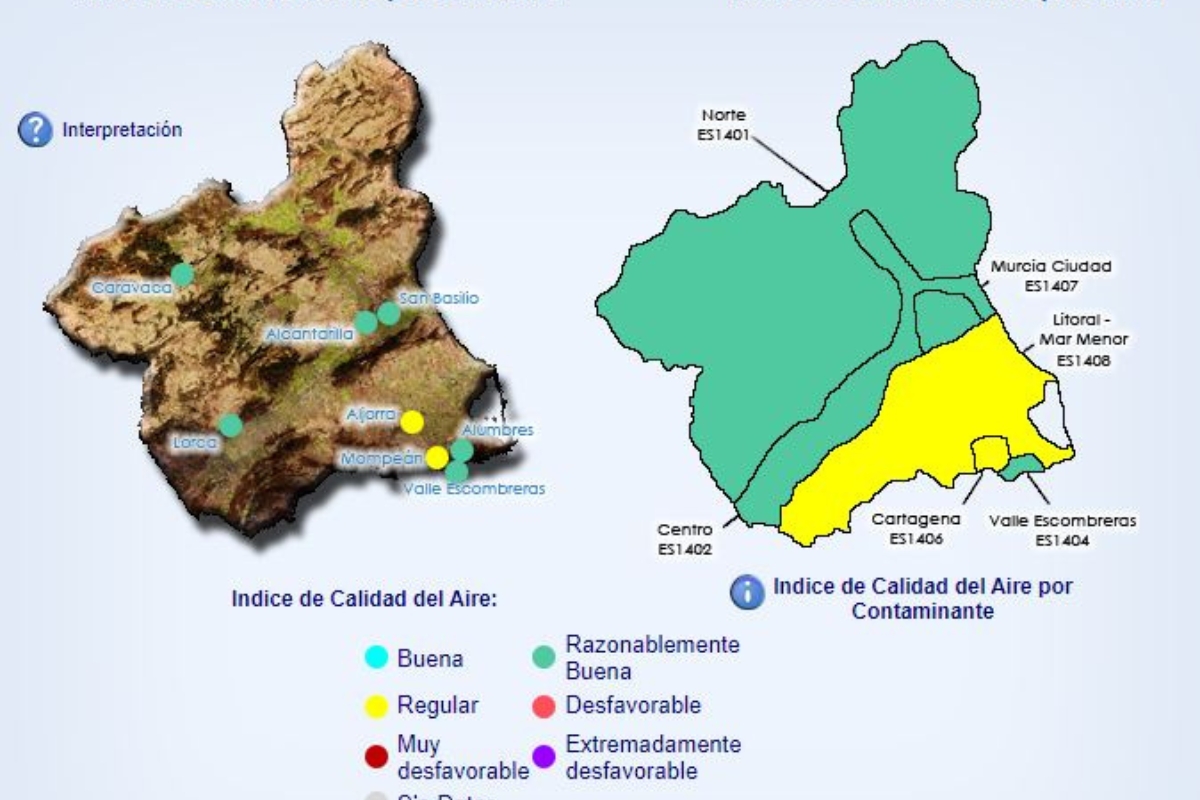 Captura de la plataforma autonmica de calidad del aire tomada este viernes, 4 de agosto.