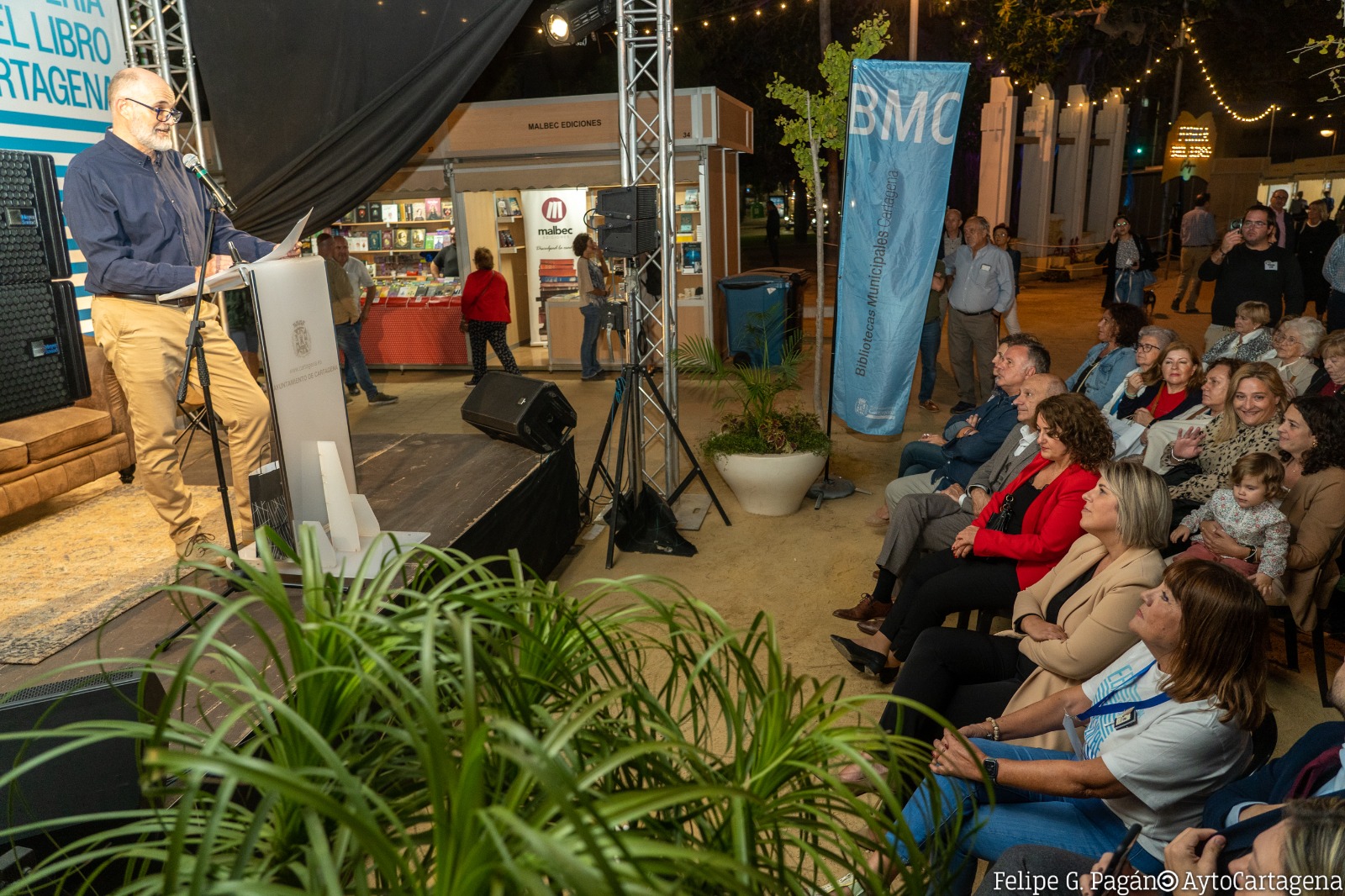 Feria del Libro de Cartagena, pregn a cargo de Jose Manuel Puebla.