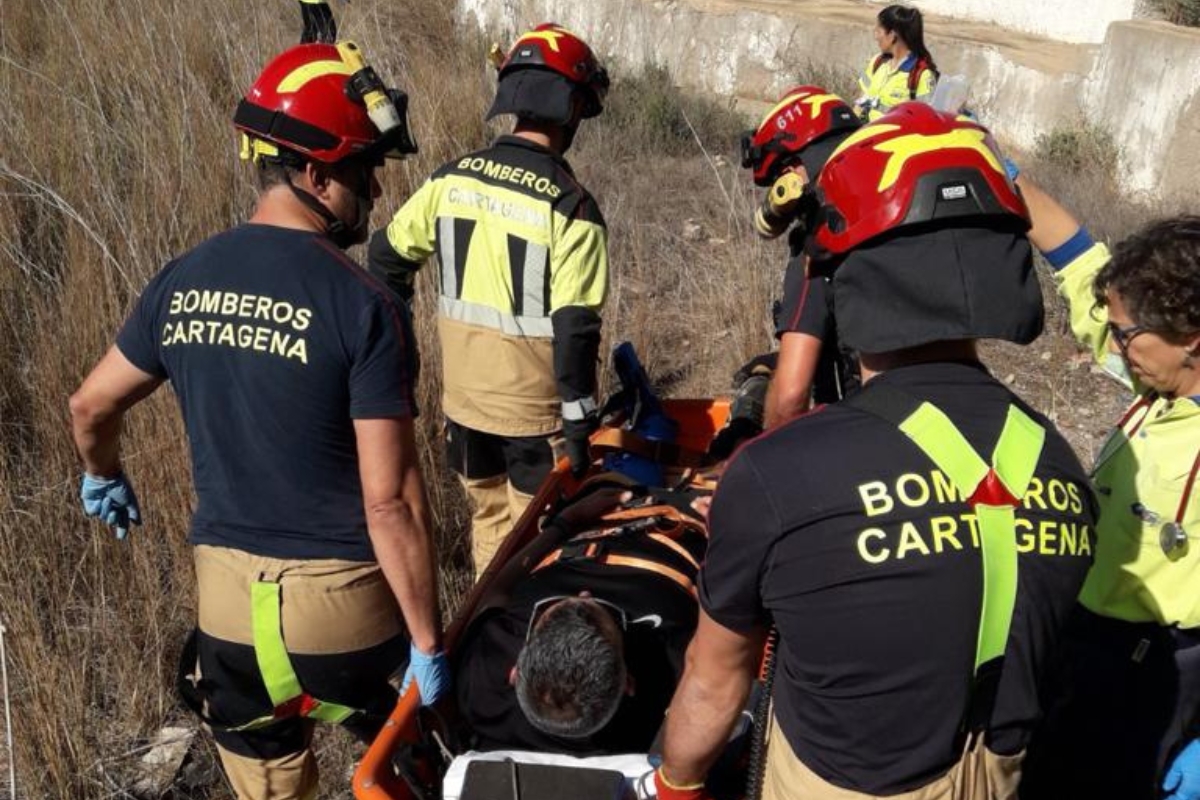 Rescate senderista por Bomberos de Cartagena.