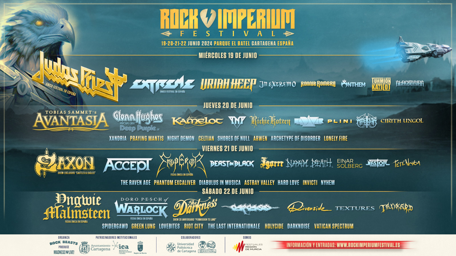Programacin por das de la 3 edicin del Rock Imperium Fest
