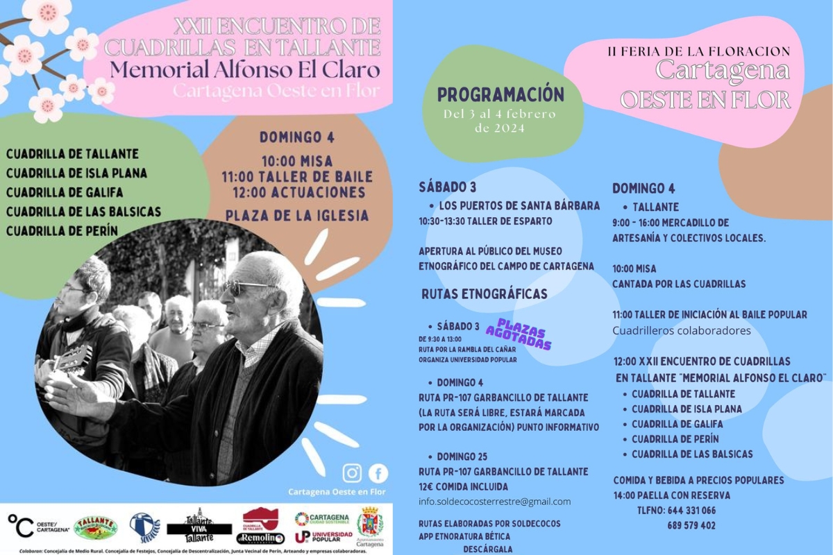 Encuentro de cuadrillas en Tallante este domingo con bailes, mercado artesanal, paella y floraci�n de los almendros