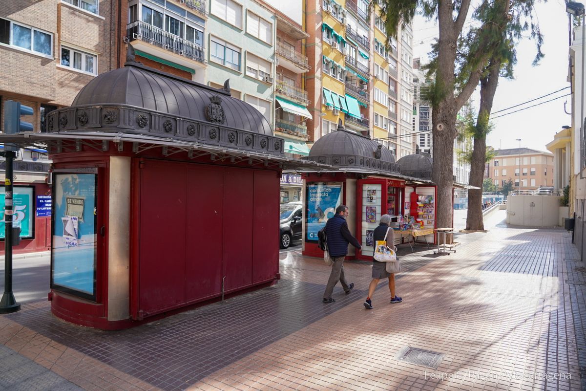 Kioscos instalados en Cartagena