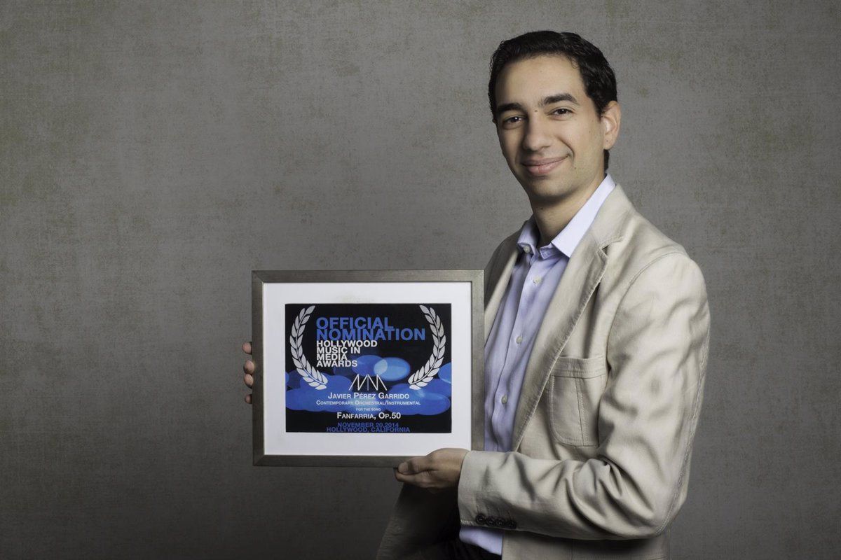 El cartagenero Javier Pérez Garrido en una foto de archivo de cuando fue nominado a los Hollywood Music in Media Awards