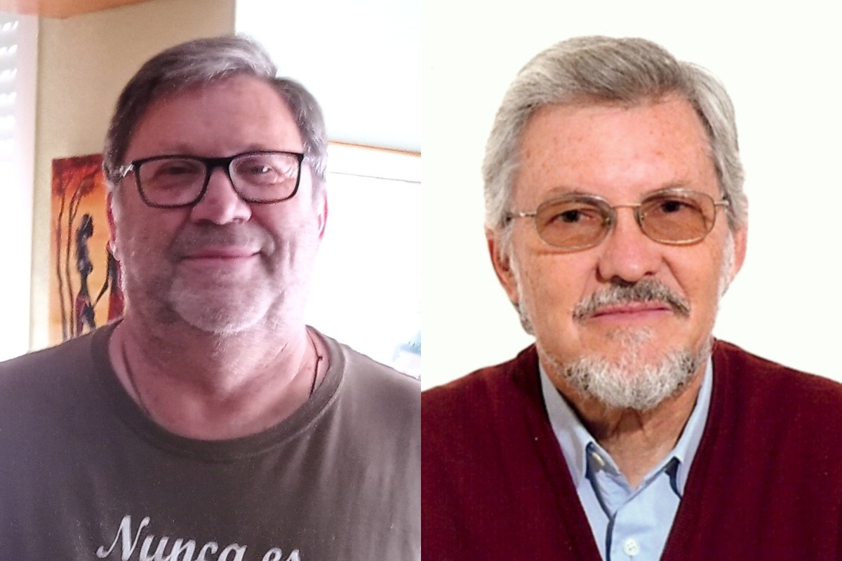 El capellán Joaquín Sánchez (i) y el teólogo Fernando Bermúdez (d).