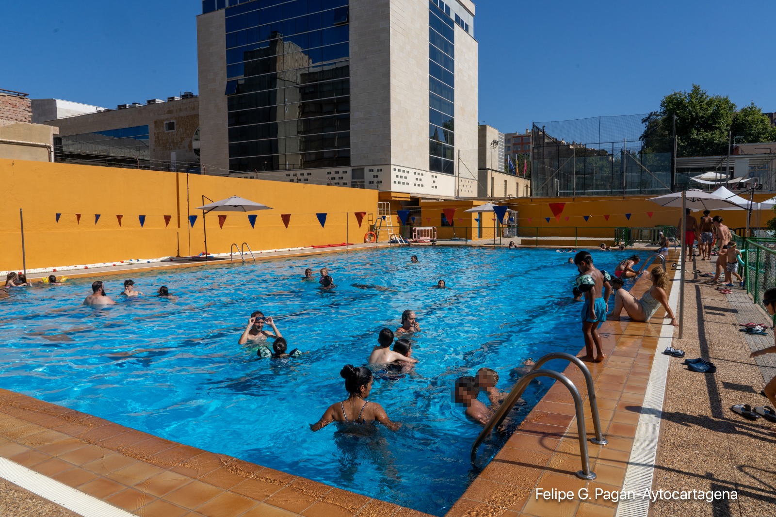 Piscina Casa de la Juventud de Cartagena, baño libre 2025.