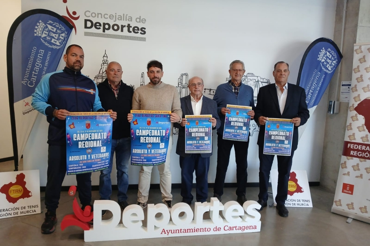 Campeonato regional absoluto de tenis del 13 al 21 de diciembre en Cartagena