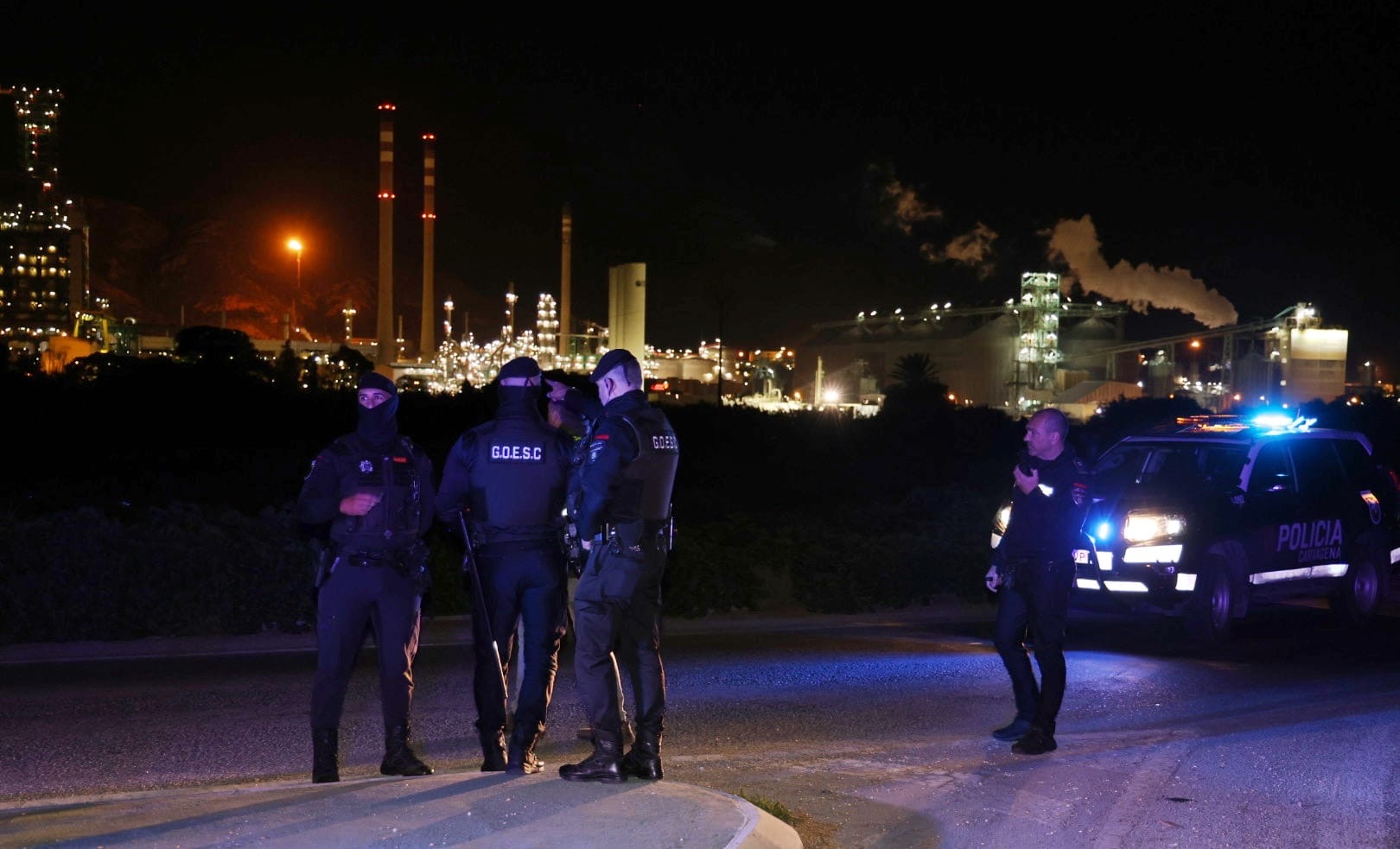 Controlado incendio en refiner�a de Cartagena, Valle de Escombreras. Enero 2026.