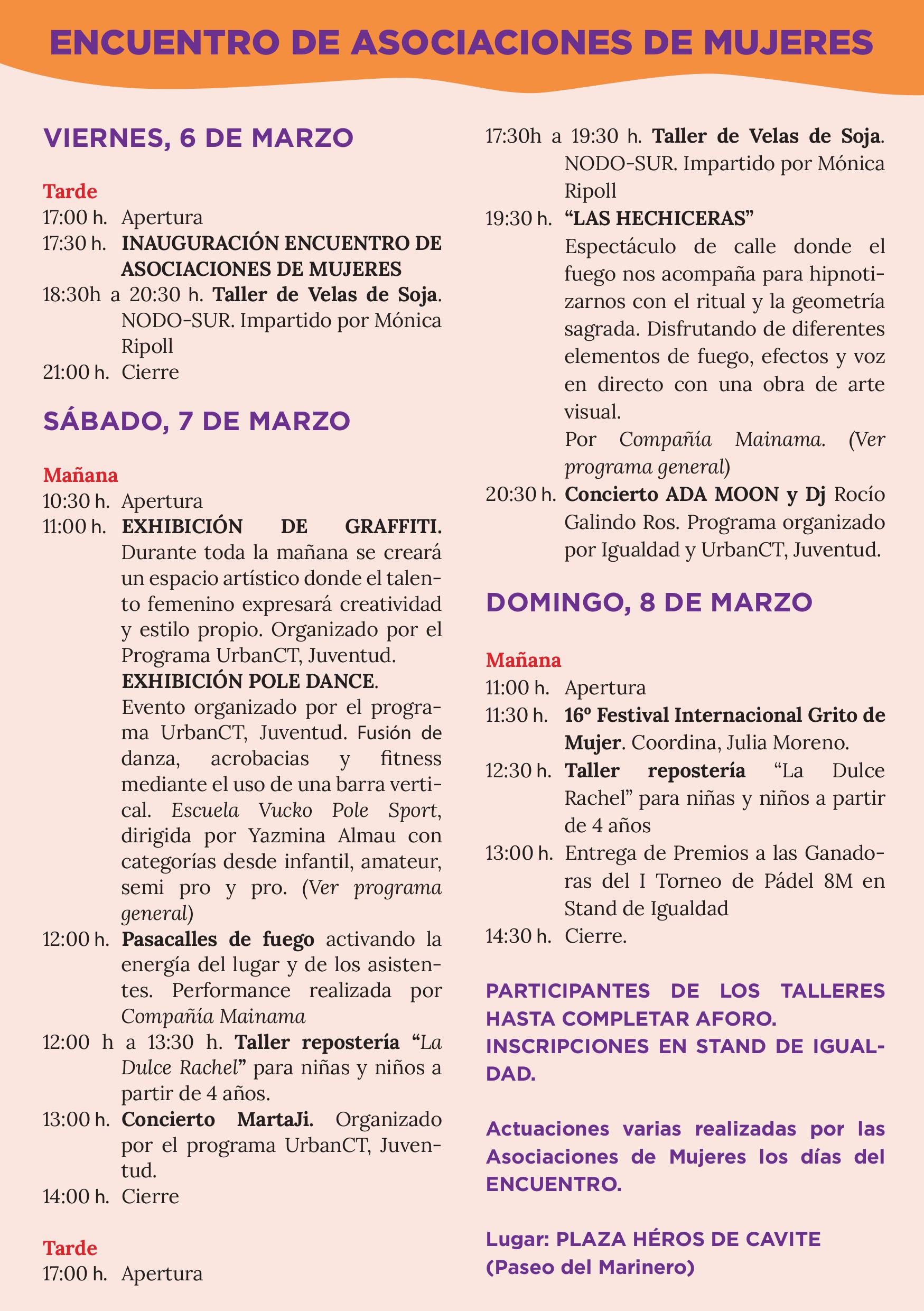 8M: Encuentro de Asociaciones de Mujeres (H�roes de Cavite)