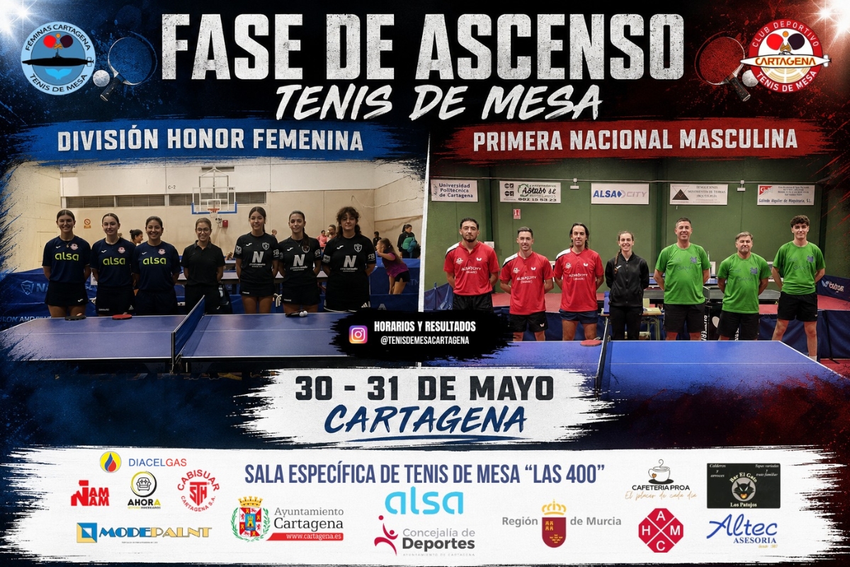 Cartagena acoge este fin de semana el campeonato nacional de tenis de mesa con equipos de toda España 1 302883