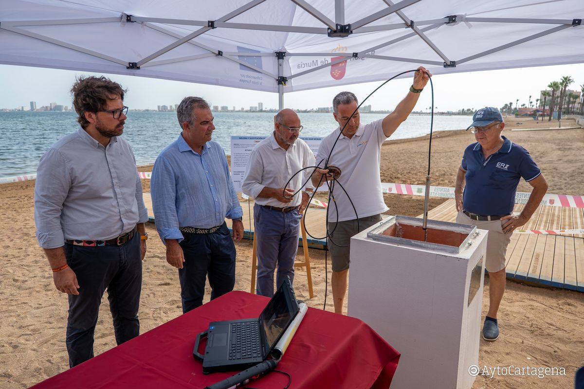 Trabajos de mejora de la red piezométrica del Mar Menor en Playa Honda