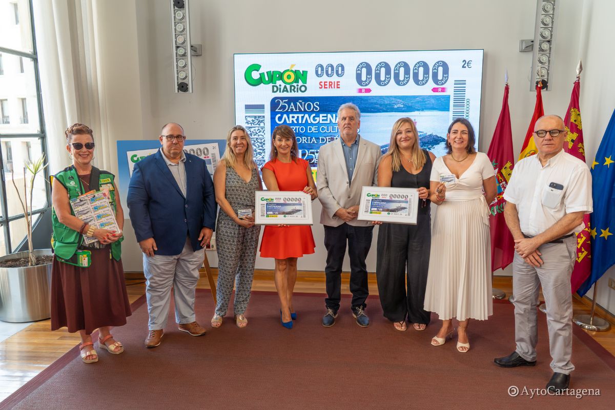La ONCE lleva el 25 aniversario de Cartagena Puerto de Culturas a toda España en su cupón del 27 de agosto de 2026